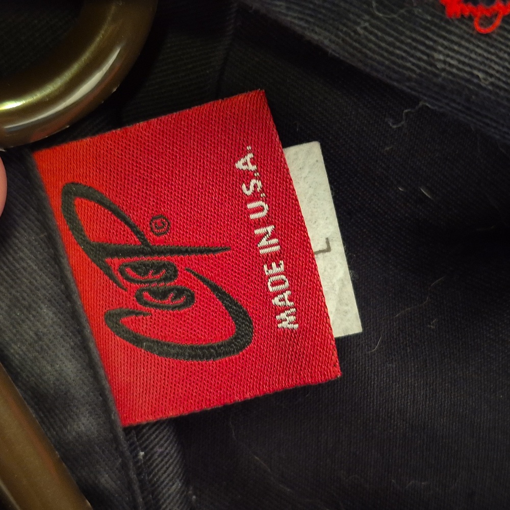 COOP Moto Poster Pop Black Red Devil Embroidered Cotton USA L Short Sleeve Shirt - Picture 7 of 9